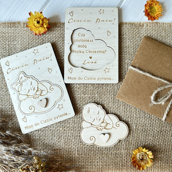 Ciociu czy Zostaniesz Moją Matką Chrzestną Zaproszenie na Chrzest Chmurka