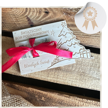 Bon Podarunkowy Voucher Na Pieniądze Prezent Święta Choinka Boże Narodzenie