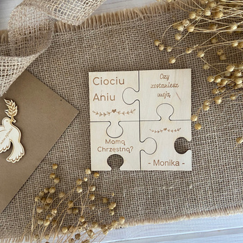 Ciociu Czy zostaniesz moją Matką Chrzestną Puzzle + Koperta