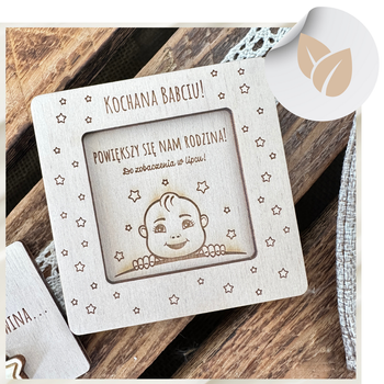 Powiadomienie Informacja o Ciąży Kartka Nowina Powiększy się nam Rodzina