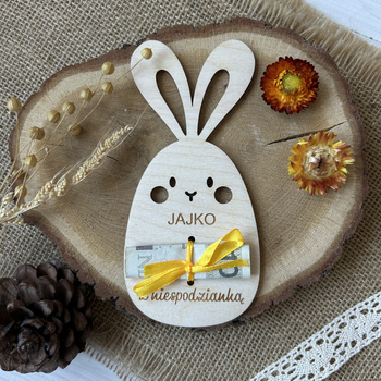 Wielkanocny Bon Podarunkowy na Pieniądze  Wielkanoc JAJKO z niespodzianką