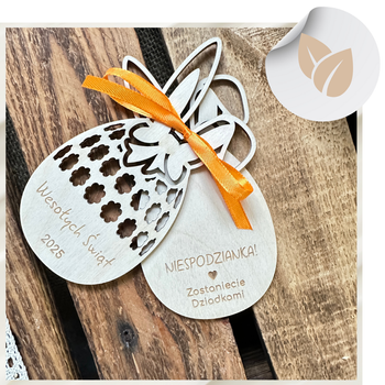 Powiadomienie Informacja o Ciąży na WIELKANOC Nowina Zostaniecie Dziadkami Jajko Ażurowe Pisanka