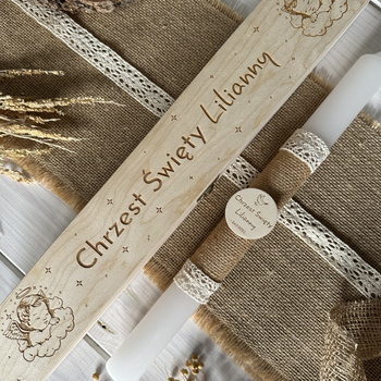 Pamiątka Chrztu Świętego Świeca + Skrzynka