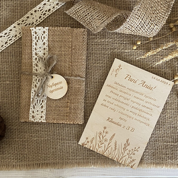 Drewniana Kartka dla Nauczyciela Podziękowanie Prezent Szkoła