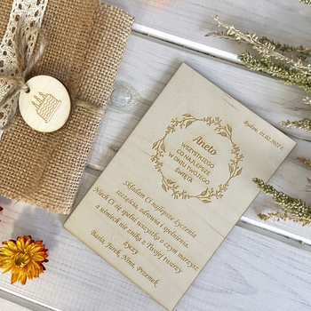 Drewniana kartka na 18 30 40 50 Urodziny z Grawerem Eko