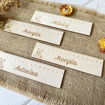 Drewniana Linijka Zakładka Do Książki Na Rozpoczęcie Roku Szkolnego