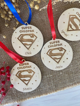 SUPER CHŁOPAK Prezent na Dzień Chłopaka Medal z Imieniem Grawer