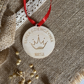 Prezent na Dzień Dziecka Dziewczynki Medal z Grawerem Super Dziewczynka