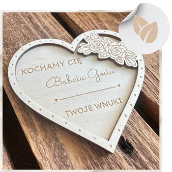 Drewniany Magnes na Dzień Babci z Okazji Dnia Babci Ozdoba  Personalizowany