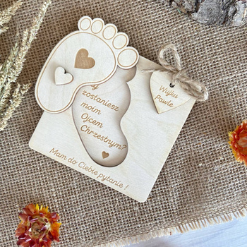 Wujku Czy zostaniesz moim Chrzestnym Zaproszenie 11 x 11 cm