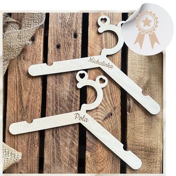 Drewniany Wieszak Dziecięcy z Imieniem Dziecka Grawer Ozdoba Dekoracja Eko