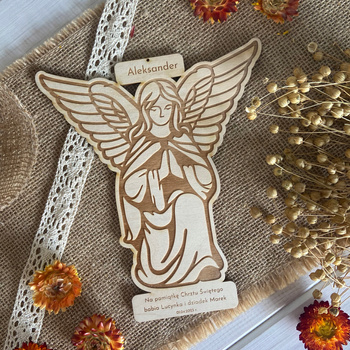 Pamiątka Chrztu Świętego Chrzest Anioł Grawer