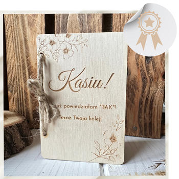 Czy Zostaniesz Moją Świadkową Drewniana Kartka Pytanie Ślub Wesele Prośba