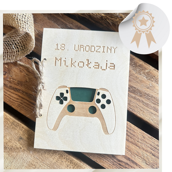 Drewniana Kartka dla Chłopaka na Urodziny Pad Grawer Eko