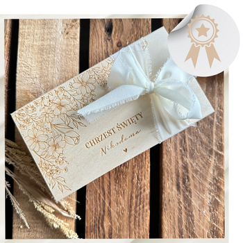 Pudełko na Pieniądze Pamiątka Chrztu Świętego z Imieniem Prezent na Chrzest