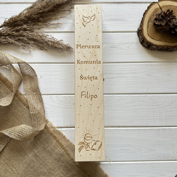 Pamiątka Pierwszej Komunii Świętej Skrzynka na Świecę