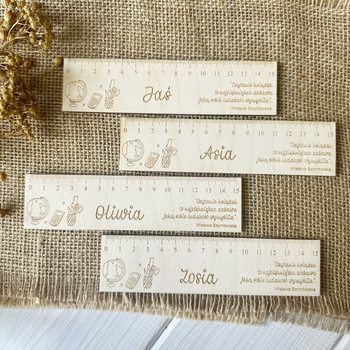 Linijka z Imieniem Zakładka Do Książki Na Rozpoczęcie Roku Szkolnego Ucznia