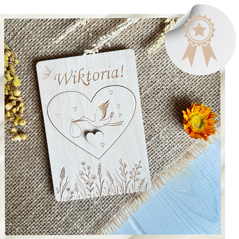 Zostaniesz Ciocią Informacja o Ciąży Grawer Drewniana Kartka z Nowiną