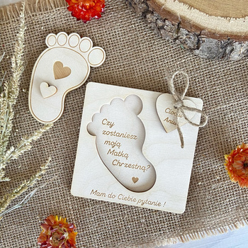 Ciociu Czy zostaniesz moją Matką Chrzestną Zaproszenie Stópka 11x11