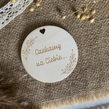 Tabliczka do zdjęć Czekamy na Ciebie Drewno Sesja