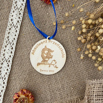 Absolwent Przedszkola Drewniany Medal dla Przedszkolaka na Zakończenie Przedszkola
