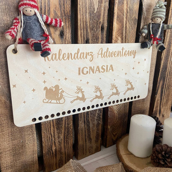 Baza do Kalendarza Adwentowego Kalendarz Wiszący z imieniem Na święta Grawer