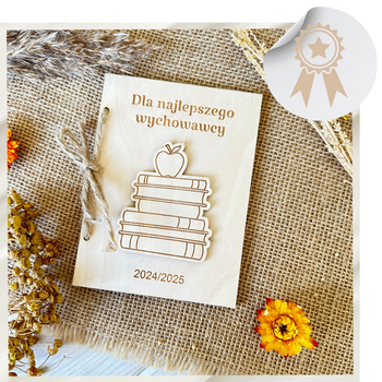 Drewniana Kartka dla Nauczyciela Grawer Prezent na Dzień Nauczyciela