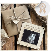 Drewniana Nowina o Ciąży Prezent dla Dziadków z Miejscem na Zdjęcie USG