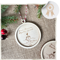 Drewniana Bombka na Choinkę Nasze Pierwsze Wspólne Święta Ozdoba Zawieszka