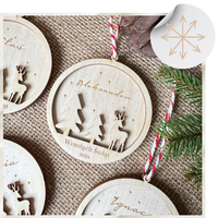 Drewniana Bombka na Choinkę z Imieniem Logo Zawieszka Prezent na Święta