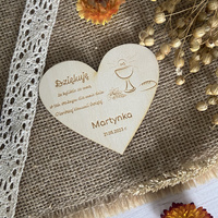 Podziękowanie dla gości komunijnych drewniany magnes