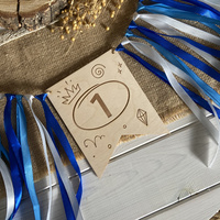 Proporczyk Girlanda Na Krzesełko z Cyfrą na Roczek Urodziny Drewniany + Wstążki Satynowe