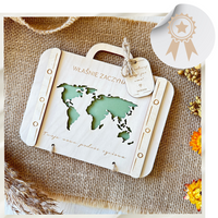 Kartka Drewniana na Emeryturę Pamiątka Zabawny Prezent dla Emeryta Emerytki Walizka