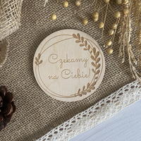 Tabliczka do zdjęć Czekamy na Ciebie Drewno Sesja