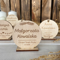 Winietka na Chrzest Komunie Ślub Wesele Drewno - 1 sztuka - 