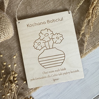 Drewniana Kartka Laurka na Dzień Dziadka Babci do Kolorowania Grawer